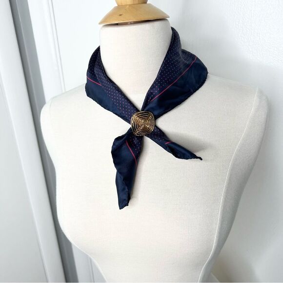 Vintage West Germany Gold Tone Scarf Bag Clip Geometric Square Diamond - Picture 2 of 9